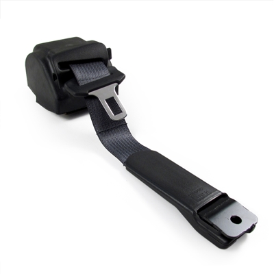 Black Passenger Side Seat Belt with Retractor and Black Lower Trim Ring ...