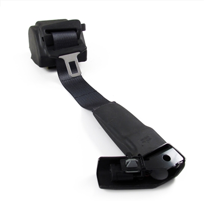 Black Passenger Side Seat Belt with Retractor and Black Lower Trim Ring ...